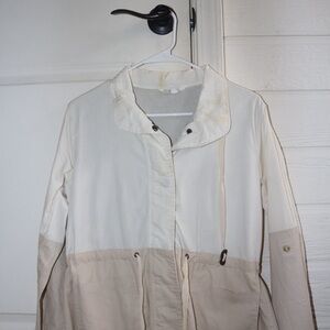 Charming Charlie Cream and Tan Utility Jacket